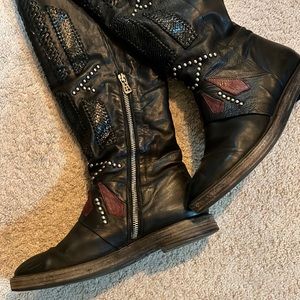 AS98 Embellished knee high boot